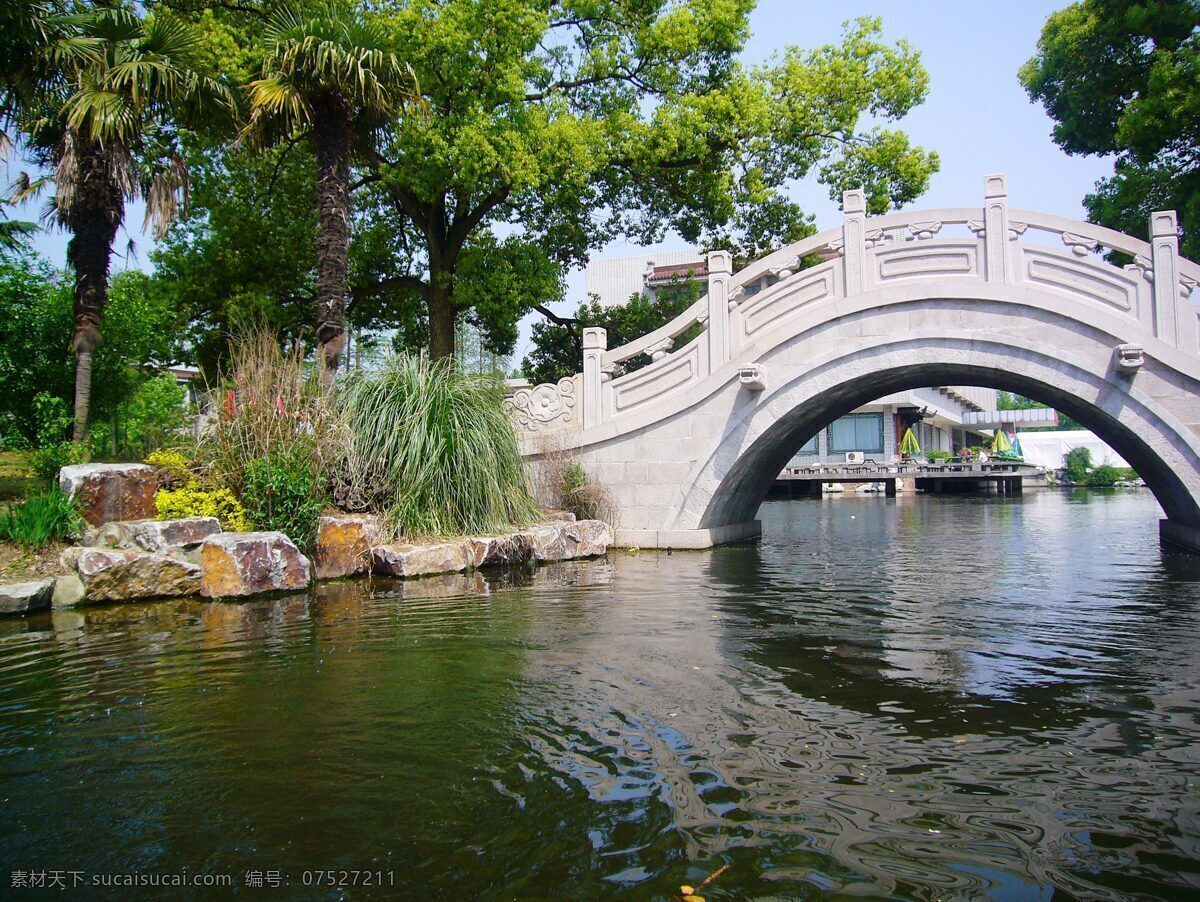 石桥 上海 植物园 倒影 水景 人文景观 旅游摄影