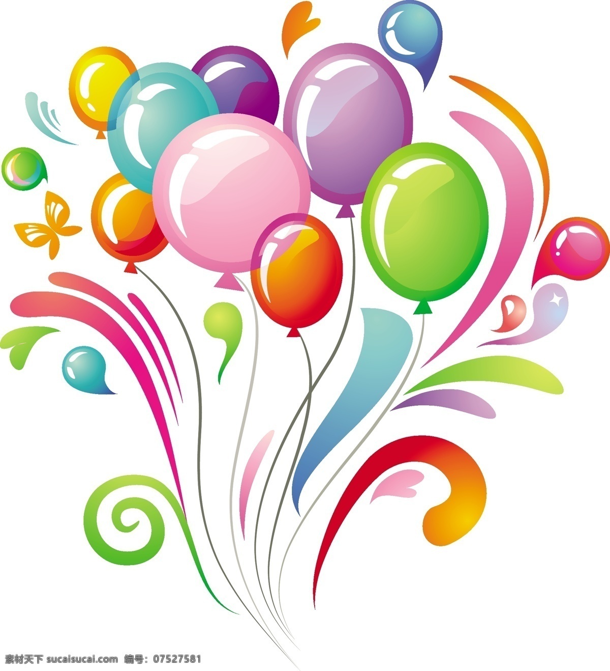 五颜六色 气球 庆典 背景 矢量 web 插画 创意 免费 病 媒 生物 时尚 独特的 原始的 新鲜的 设计设计气球 丰富多彩的 庆祝活动 节日的 psd源文件