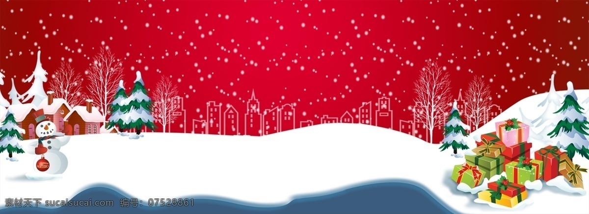 冬季 红色 雪地 圣诞 元素 banner 背景 红色背景 圣诞背景 圣诞元素 雪地背景 下雪 冬季横幅 电商 圣诞树 雪人 冬季节日背景
