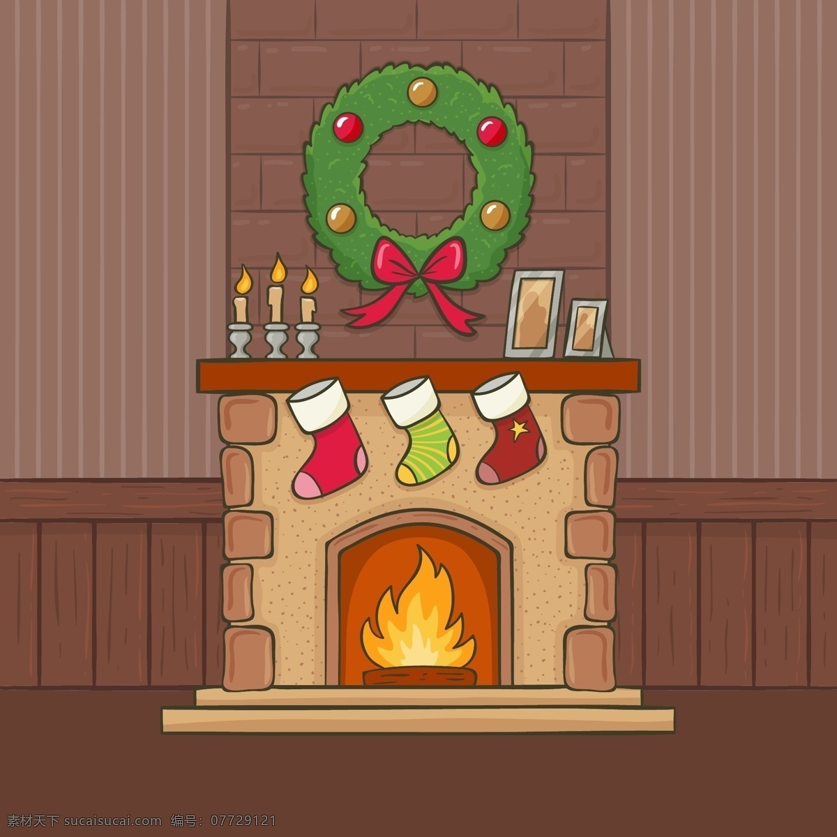 手绘 圣诞 卡通 壁炉 元素 节日素材 圣诞壁炉 圣诞节 圣诞素材 圣诞元素 手绘圣诞壁炉