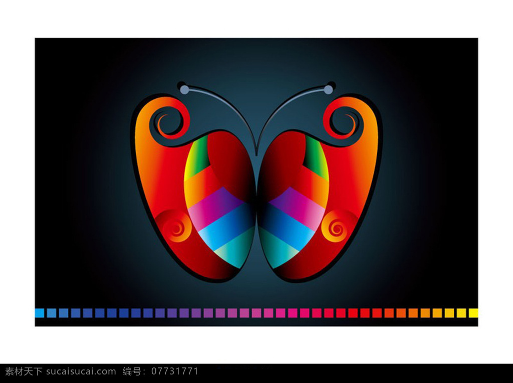 抽象 彩色 线条 色块 蝴蝶 组合 卡片 抽象蝴蝶 彩色线条 渐变 背景 五彩抽象蝴蝶 底纹 矢量 黑色