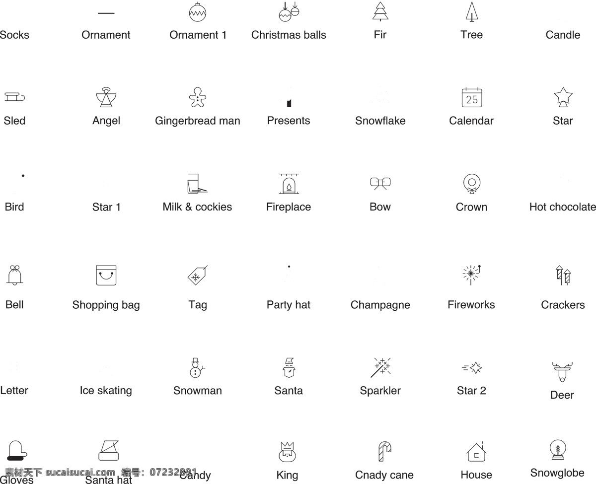 圣诞节 线型 矢量 图标 icon 矢量图标
