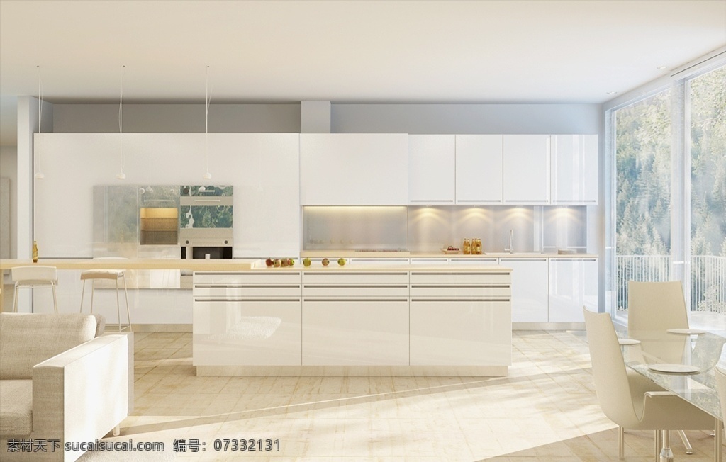 开放式厨房 厨房 餐厅 室内设计 装修设计 3d模型 max模型 evermotion 3d设计 现代简约 宜家风 简欧风 室内模型 max