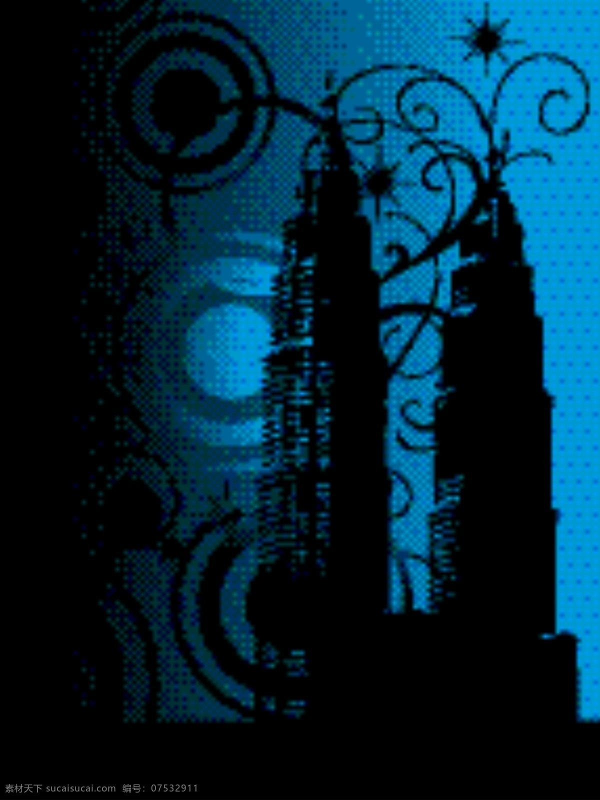 黑 蓝 背景 摩天大楼 矢量图 建筑家居