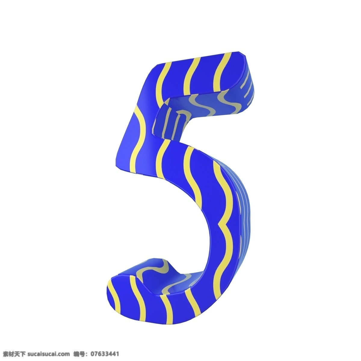 c4d 孟菲斯 风格 立体 数字 装饰 3d 孟菲斯风格 黄色 蓝色 创意数字 平面海报配图 电商淘宝装饰 数字5