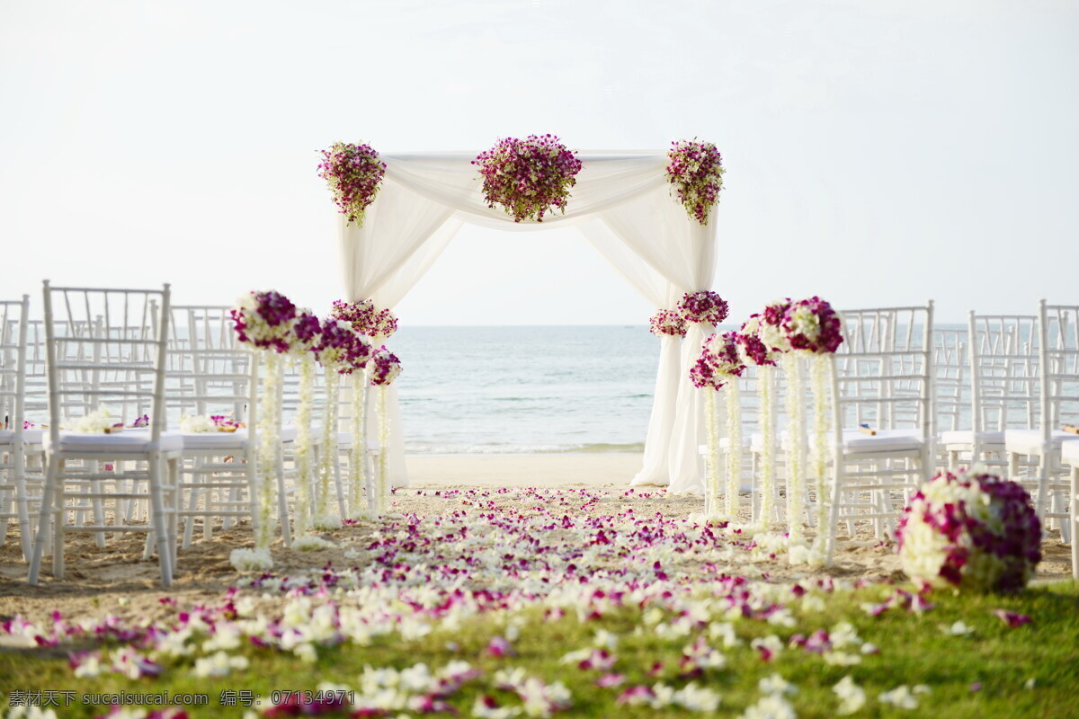 浪漫 海边 婚礼 场地 高清 结婚场地 大海 海景 拱门