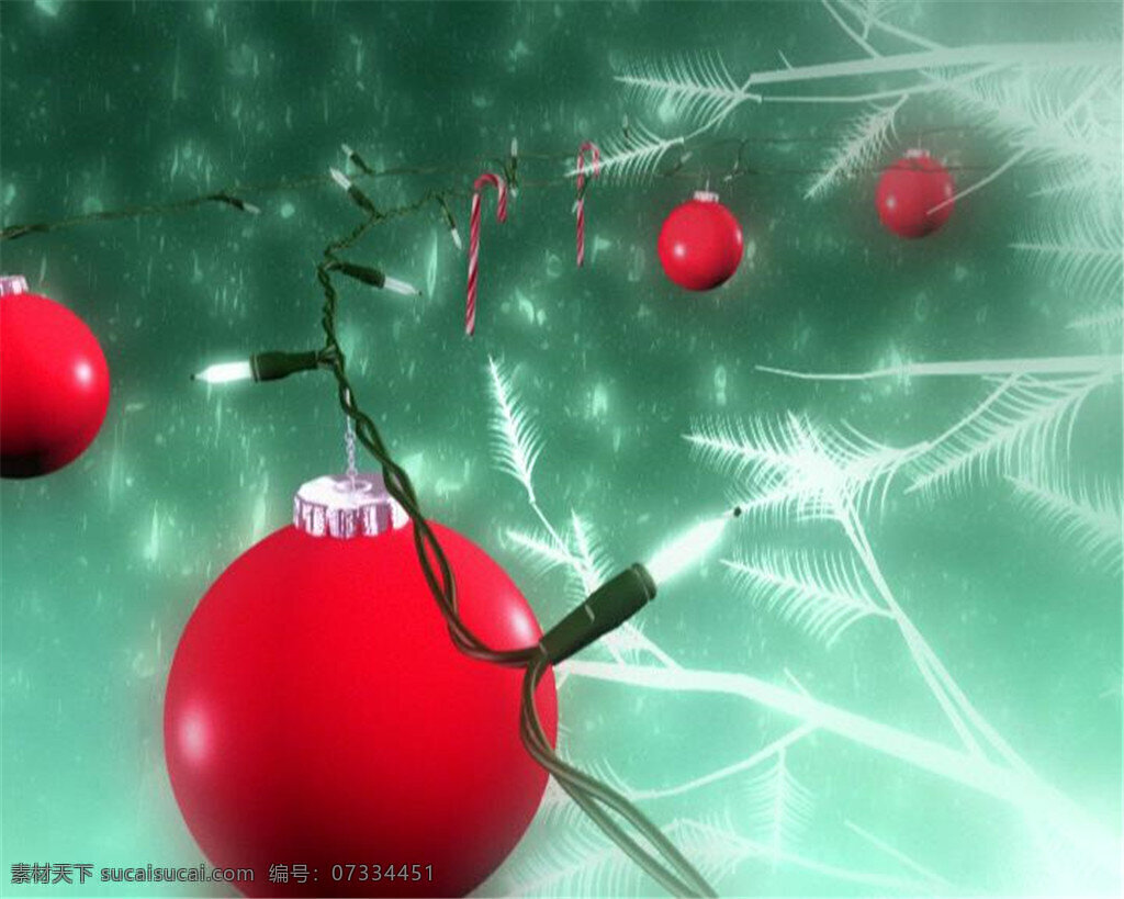 清新 圣诞节 红色 彩球 装饰 视频 浪漫 圣诞 节日 庆祝 动画