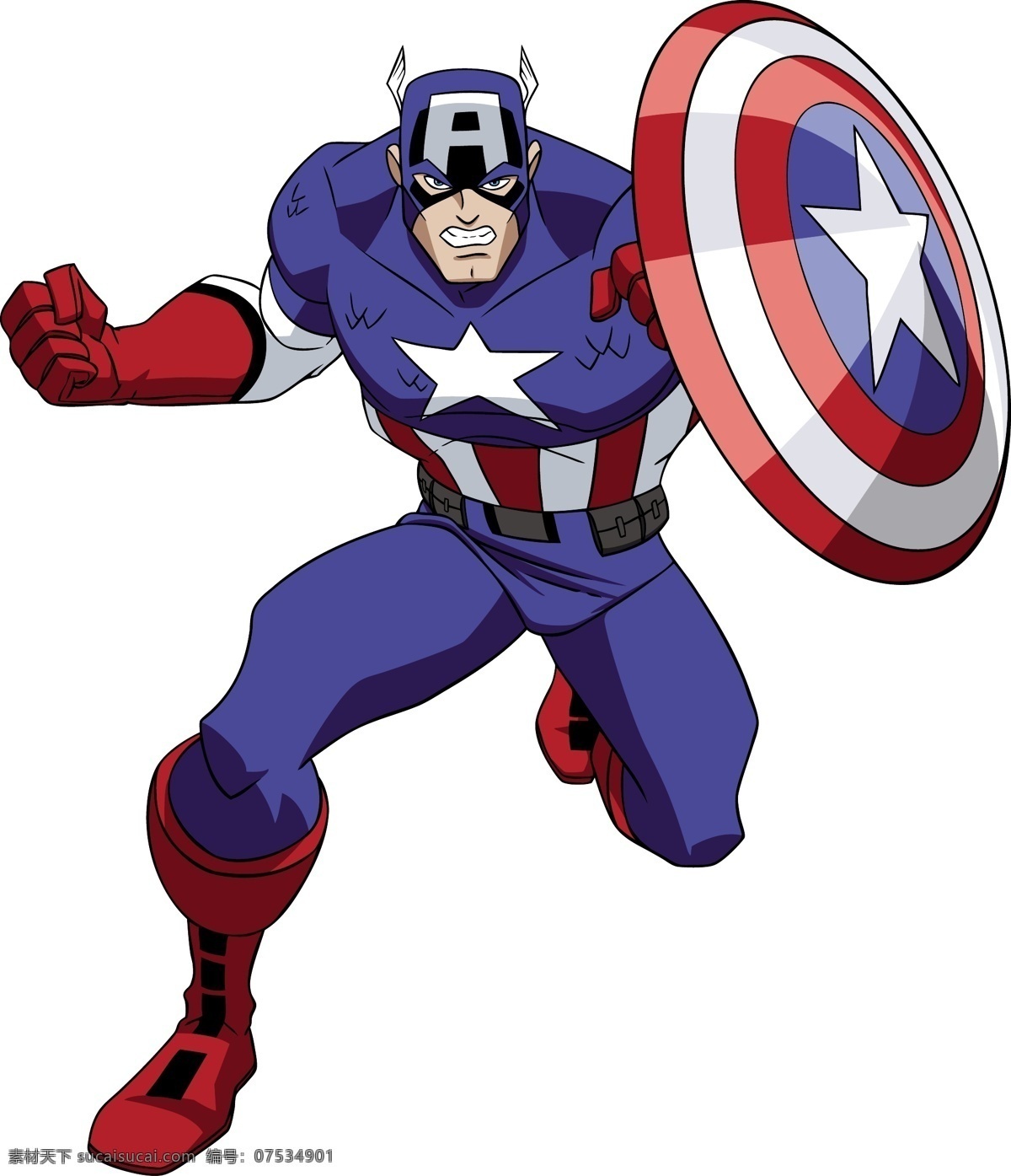 美国队长 美国上尉 超级英雄 复仇者 惊奇漫画 卡通形象 其他人物 矢量人物 矢量