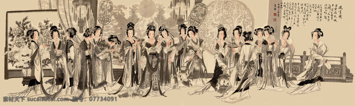 人物 油画 背景 国画 插画 手绘 素描 装饰画 无框画 中国风 油墨 古代 破旧 书画文字 文化艺术