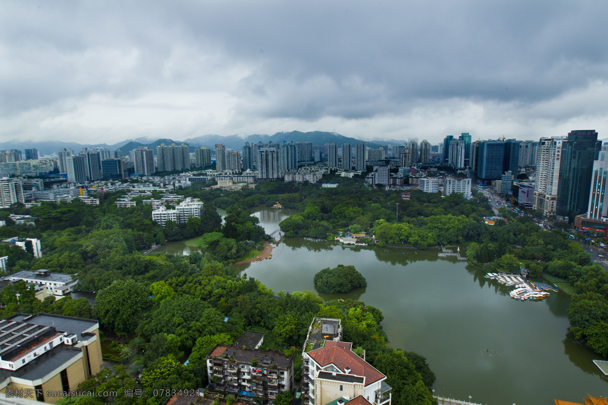 深圳荔枝公园 深圳 建筑 荔枝公园 全景大图 俯视 山 全景 绿色植物 夏天 湖水 池塘 城市中心 寂静 深圳建筑 建筑摄影 建筑园林