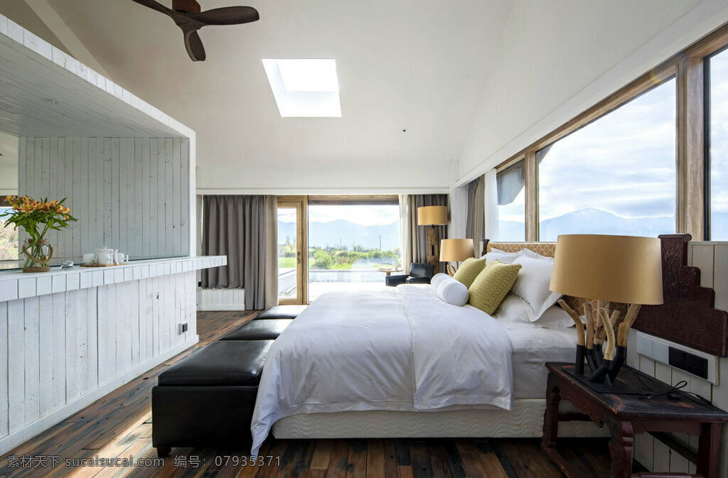 白色 高清大图 简洁风格 简欧风格 酒店 房间 装修 效果图 卧室 现代 简 欧 风格