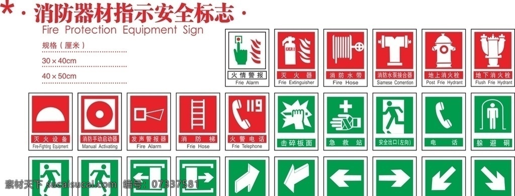 消防指示标识 疏散标识 消防标识 灭火器标识 火警标识 报警标识 标识