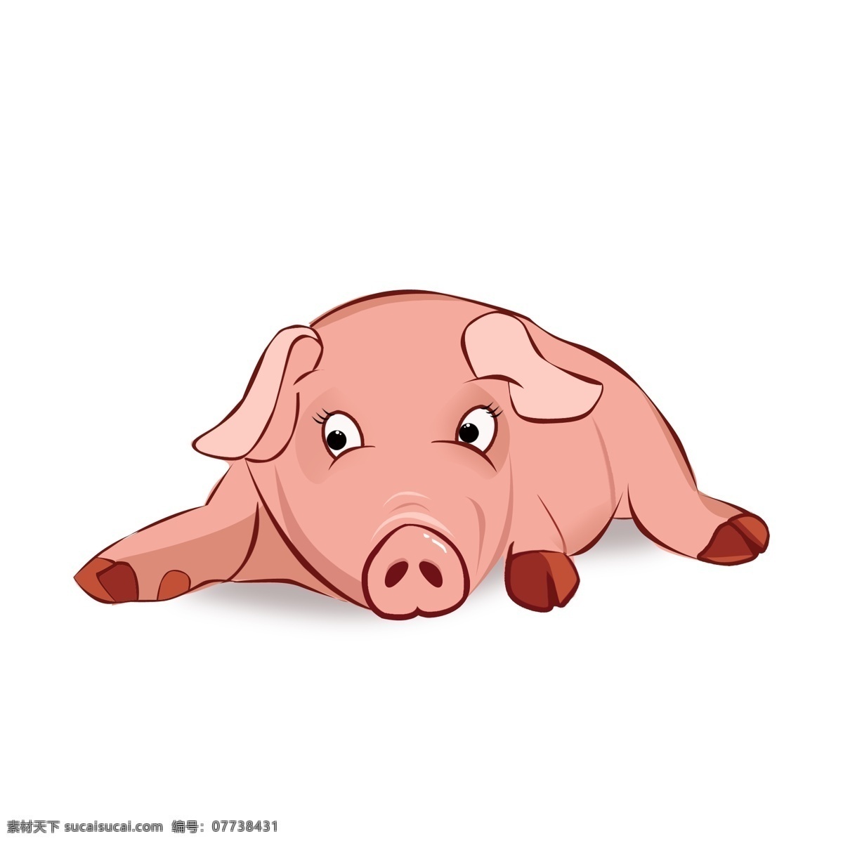 原创 猪 粉色 卡通 可爱 动物 元素 商用 2019 生肖 猪年 动物元素