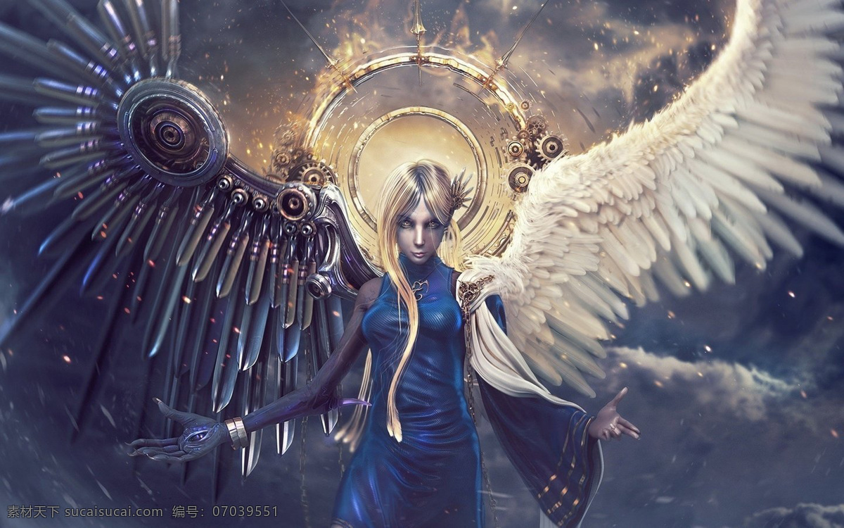 翅膀 动漫动画 动漫人物 魔鬼 女性女人 奇幻 天使 游戏 设计素材 模板下载 天使与魔鬼