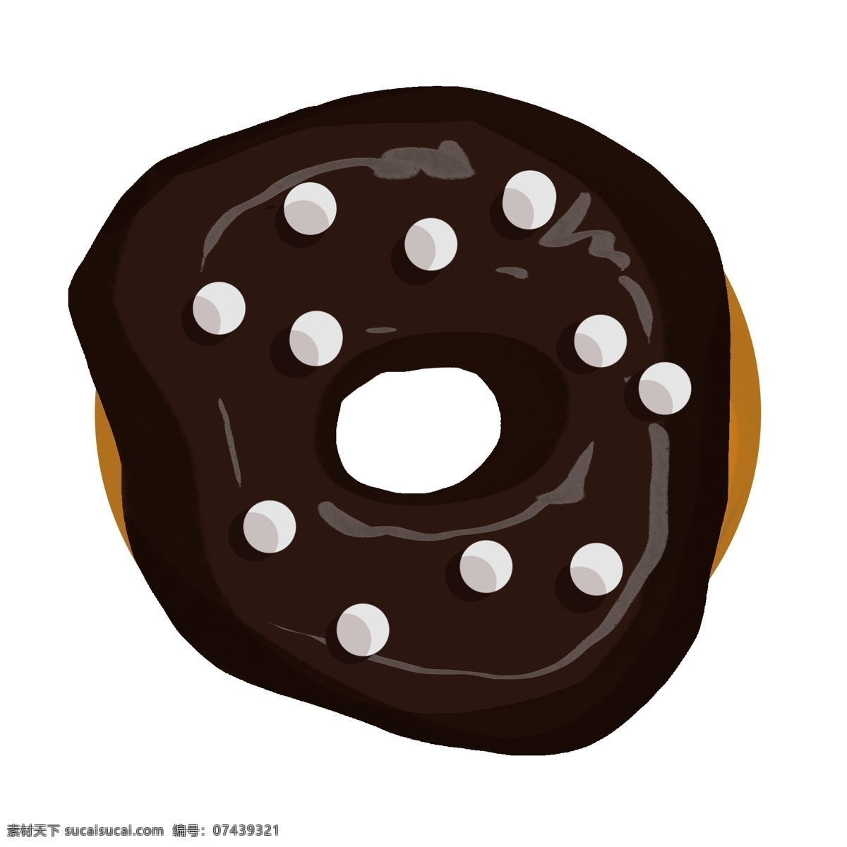 手绘 黑色 甜甜 圈 插画 黑色甜甜圈 美食插画 手绘甜品插画 甜甜圈插画 卡通的甜甜圈 美味的甜甜圈