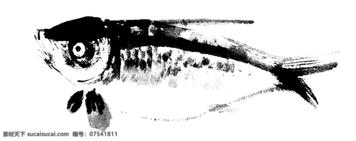 水墨 鱼 中国 中国元素 psd源文件