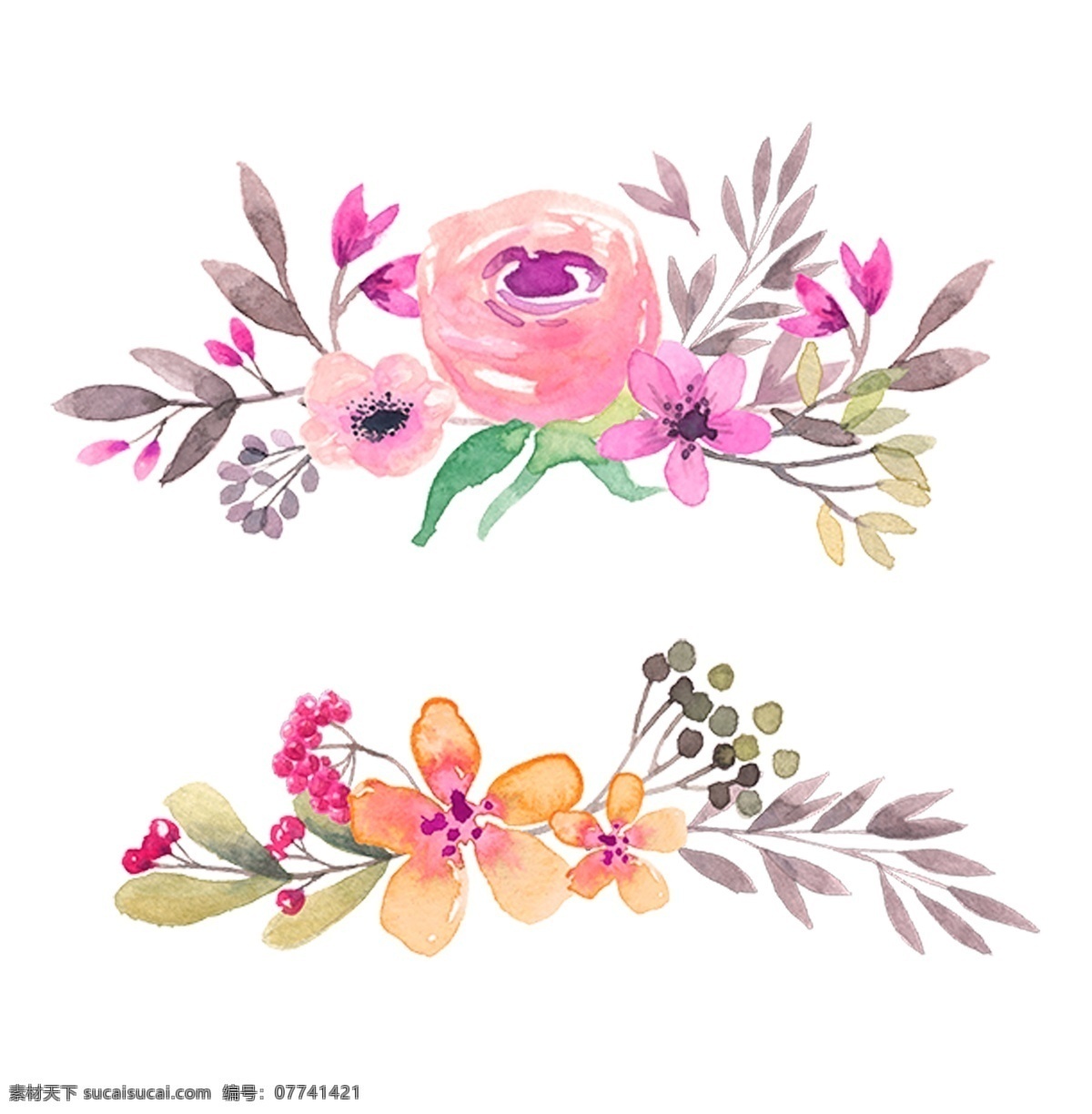 手绘 花边 装饰 图案 装饰图案 花素材 png素材 植物