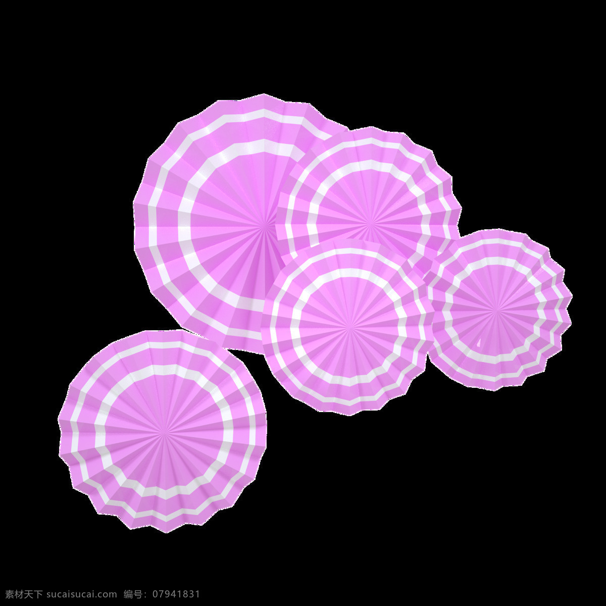 c4d 粉色 立体 圆盘 扇子 情人节 母亲节 520 电商 装饰 点缀 免抠图 唯美 粉白色 电商装饰