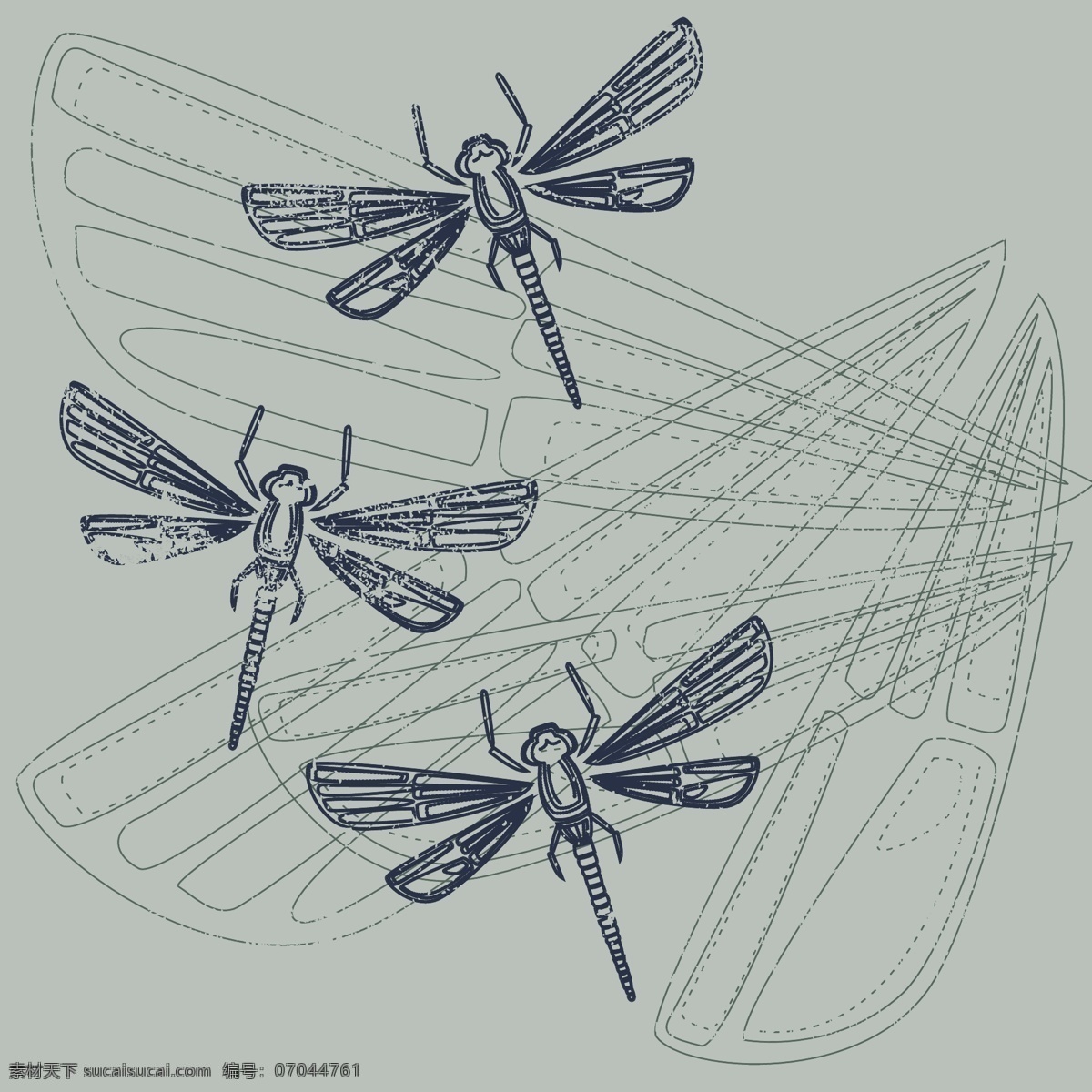 印花 矢量图 翅膀 服装图案 昆虫 蜻蜓 生活元素 印花矢量图 面料图库 服装设计 图案花型