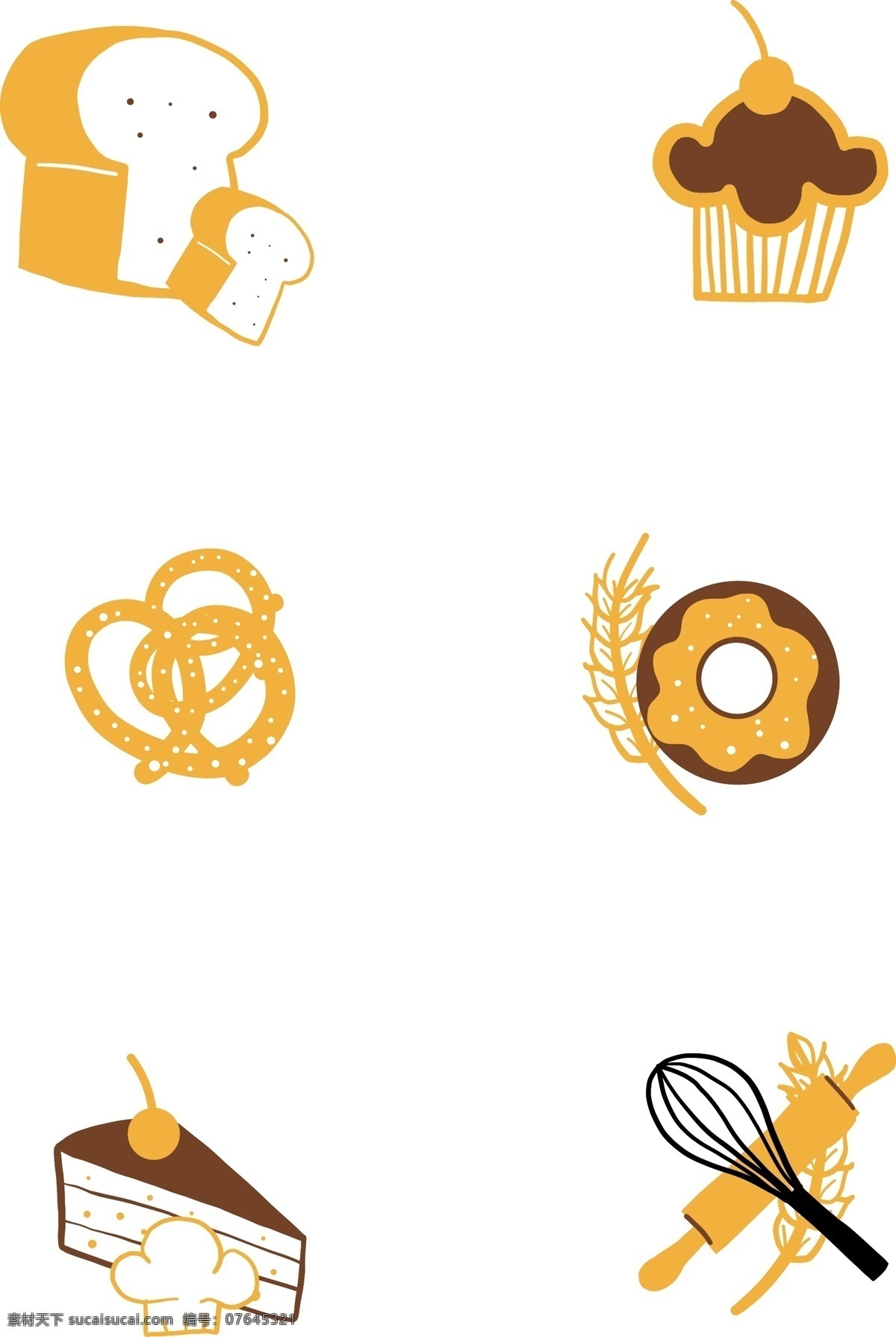 面包 食物 简约 装饰 图案 甜品 卡通 面包圈 背景