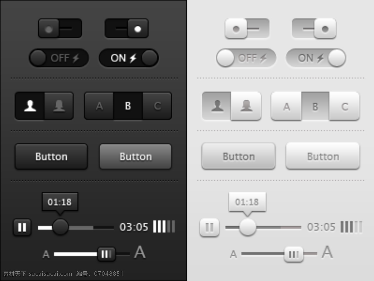 质感 ui 界面设计 ui界面设计 联系人标识 水晶 按钮 进度 条 暂停 播放 音乐 播放器 界面 网页素材 网页模板