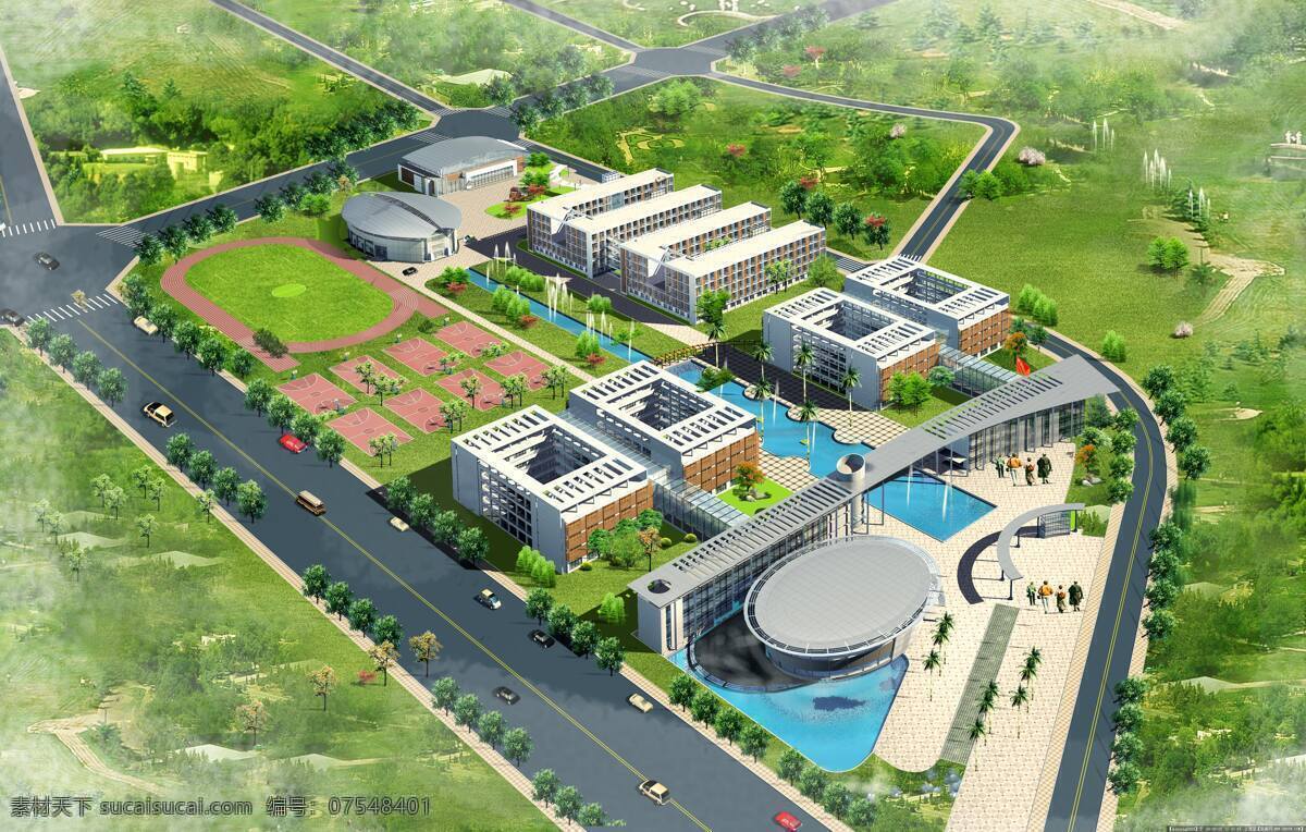 工厂 鸟瞰图 3d 厂房 厂房鸟瞰图 厂房效果图 工业园 环境设计 建筑设计 工厂鸟瞰图 家居装饰素材