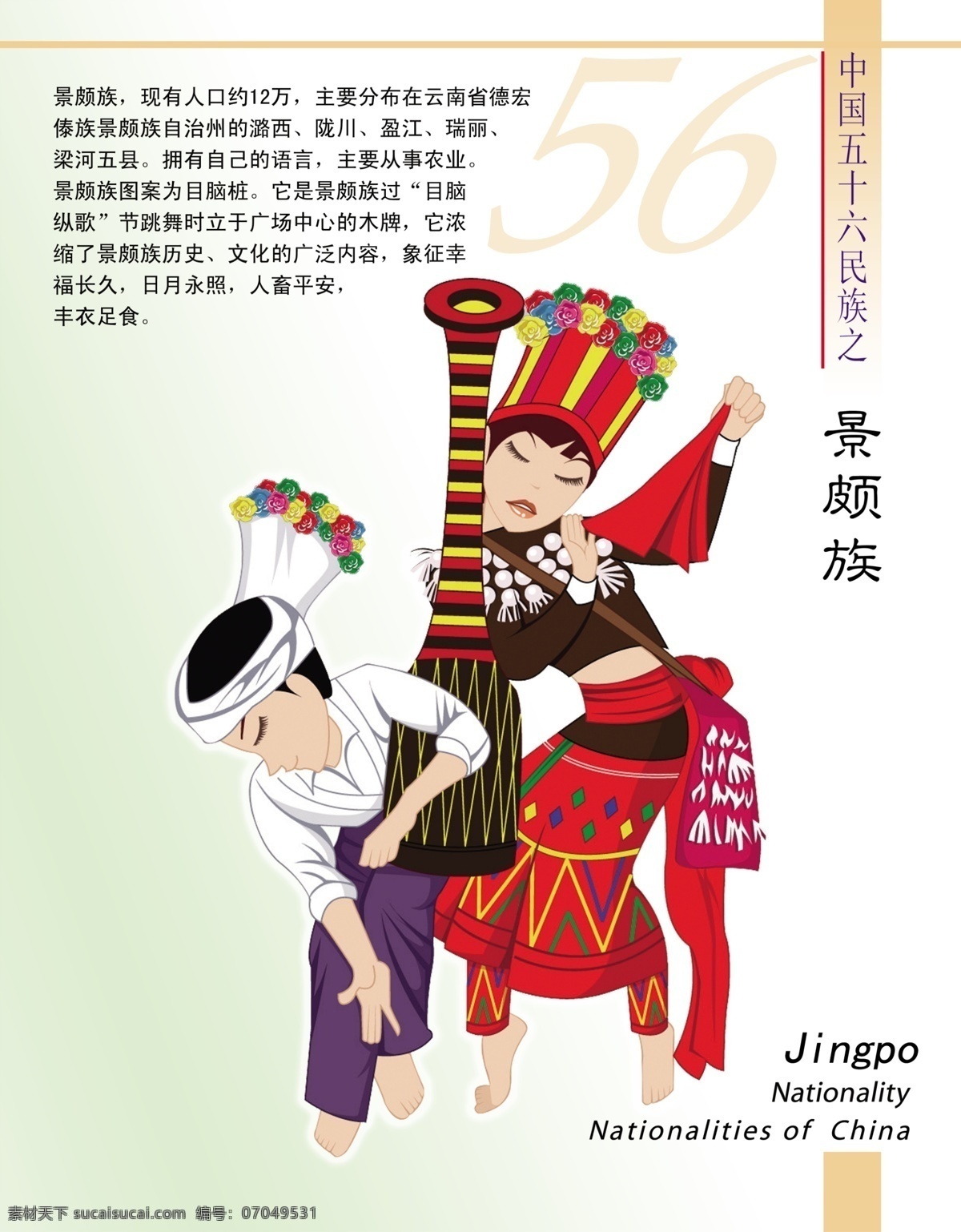 56个民族 景颇族 民族文字介绍 分层 源文件库