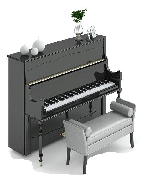 钢琴 3dmax 模型 家用 max 白色