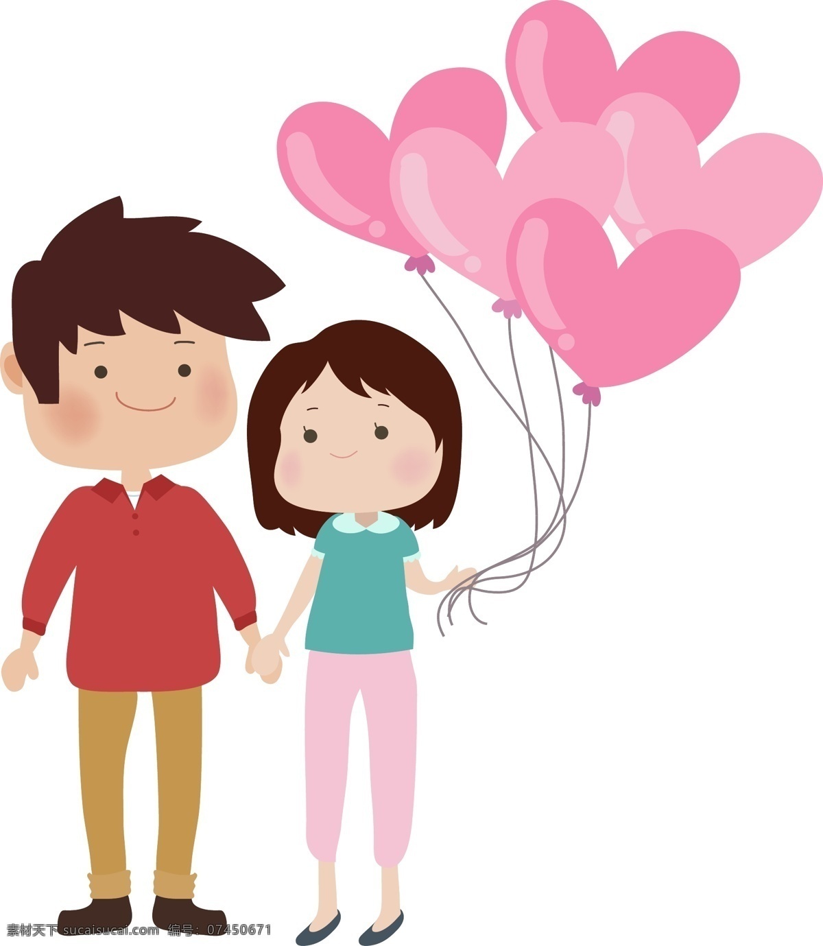 情人节 情侣 卡通 矢量 520情人节 气球 浪漫情侣 牵手 手绘情侣 约会 情侣卡通 可爱情侣
