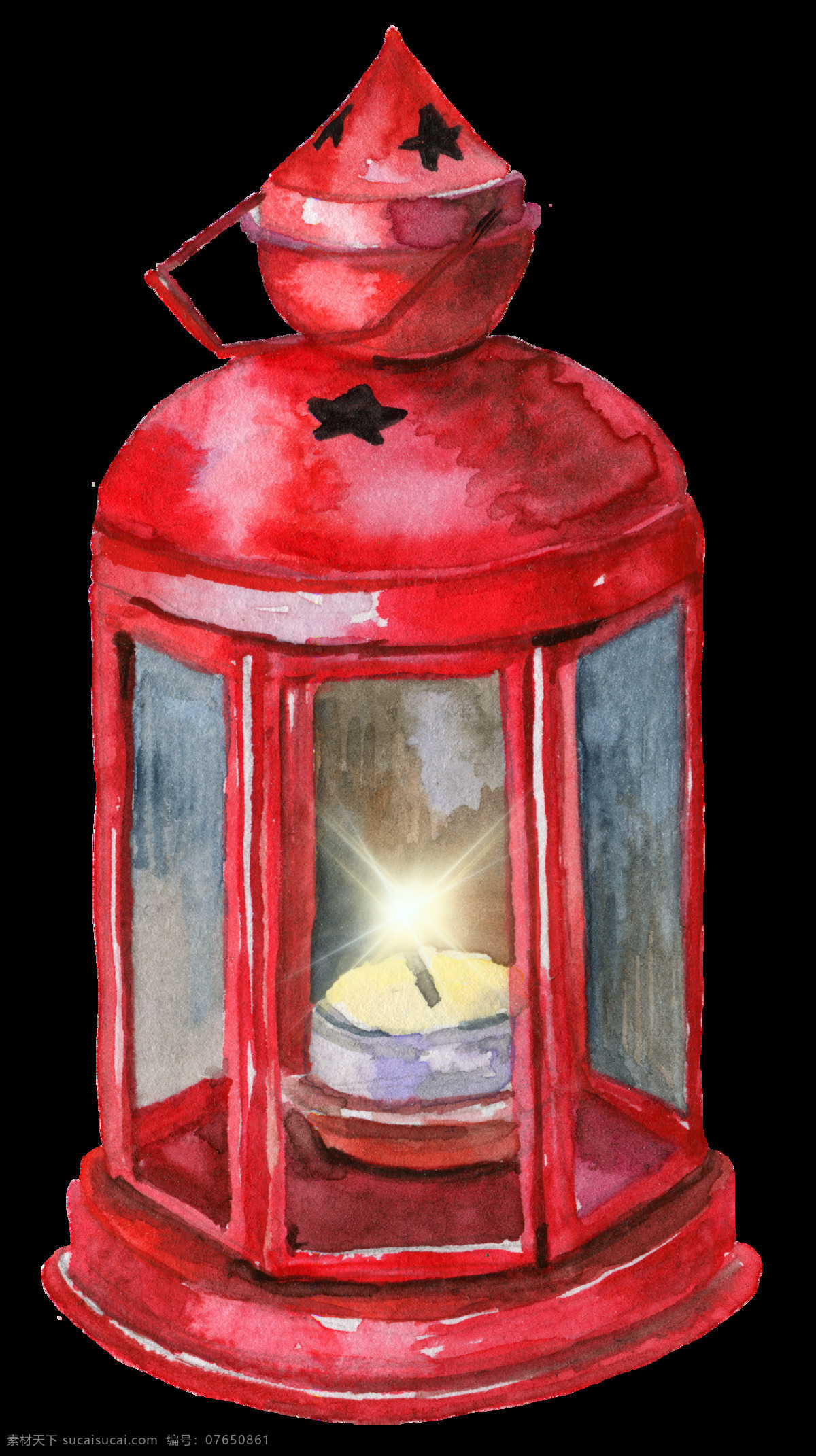 手绘 卡通 红色 火 油灯 透明 摆设 光亮 免扣素材 收藏 童话 透明素材 装饰图片
