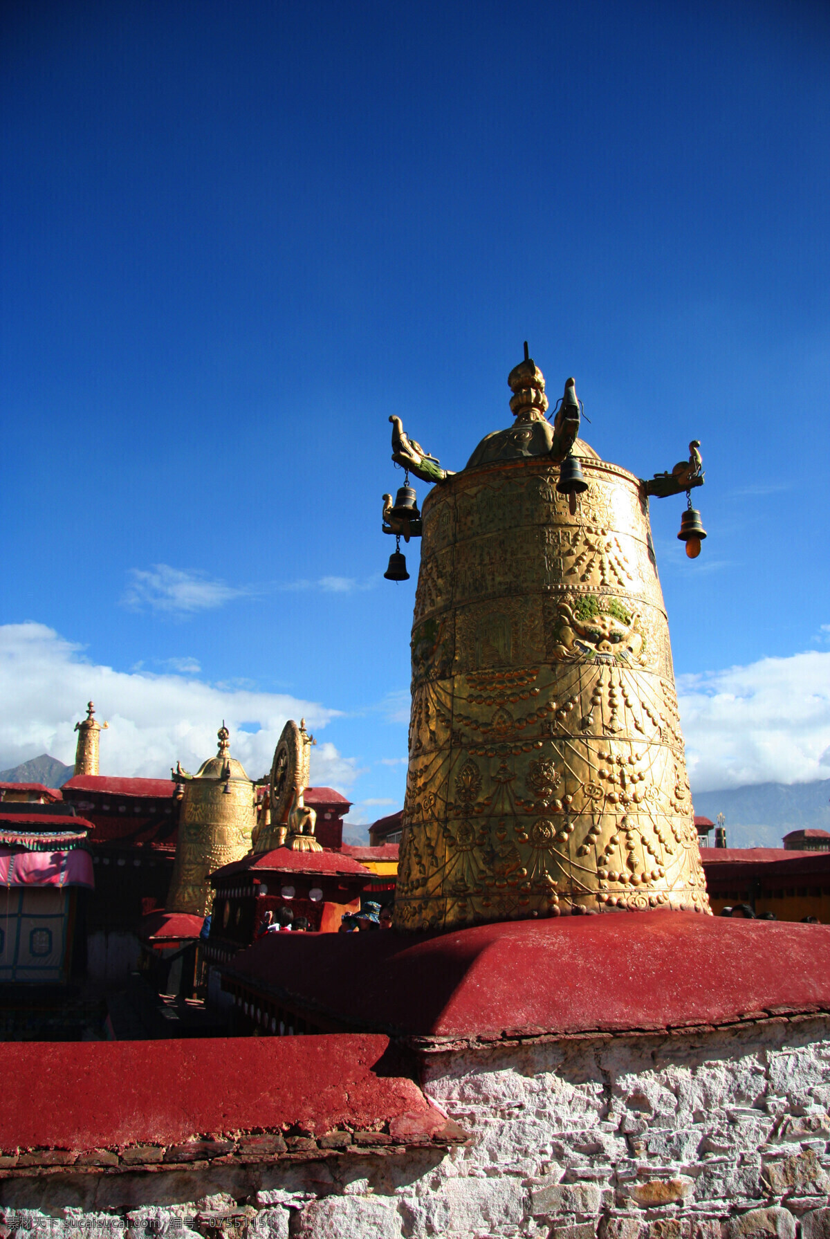 大昭寺 金塔 拉萨 西藏 佛教 藏传佛教 红教 建筑景观 自然景观