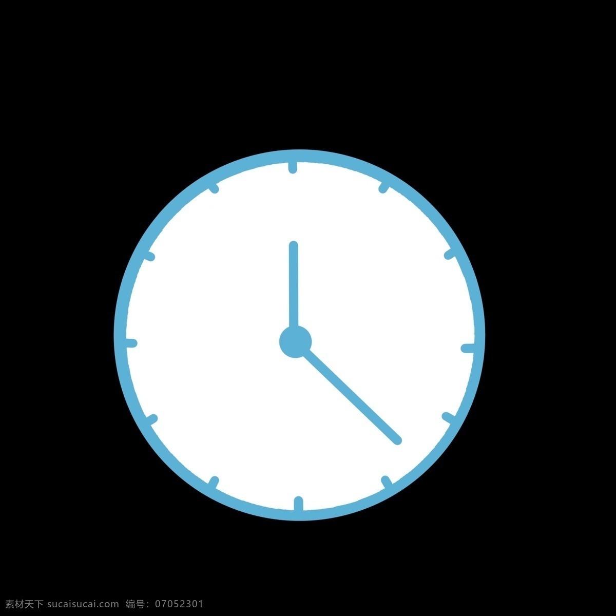 蓝色 时钟 样式 图标 几何图形 彩色 白色 视频图标 卡通 ppt可用 简单 简约 简洁