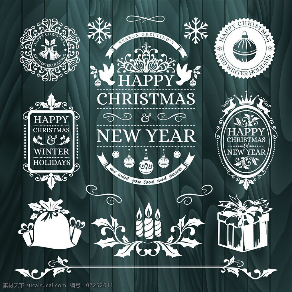 圣诞节 礼物 标签 图标 雪花 圣诞树 丝带 横幅 条幅 星星 圣诞老人 驯鹿 麋鹿 鹿 动物 精灵 雪人 礼盒