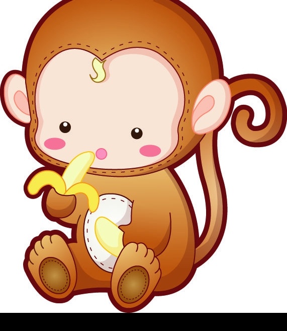 小猴 吃香蕉 其他矢量 矢量素材 矢量图库 生物世界 野生动物