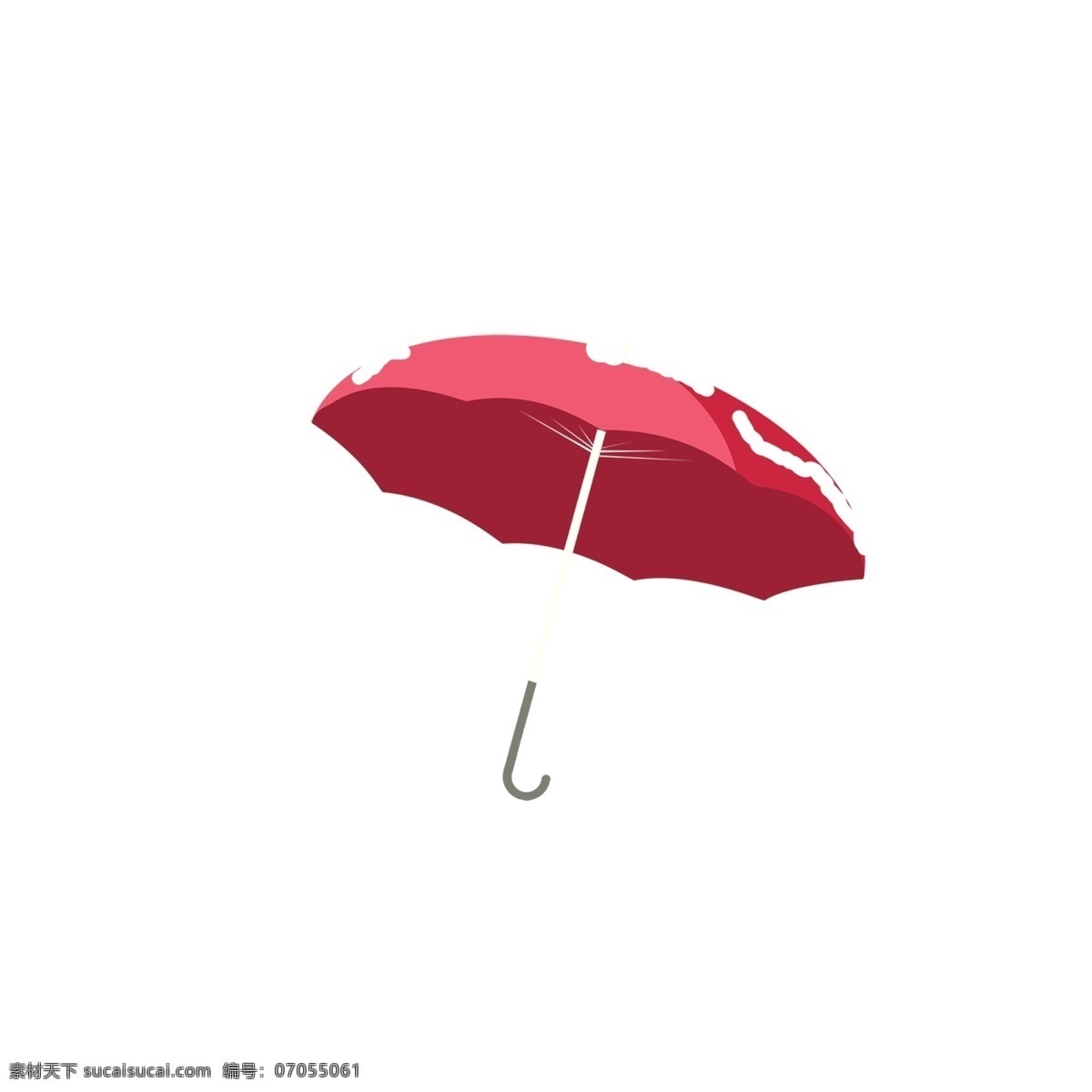 雪花 覆盖 红色 小 伞 简约 卡通 冬季 雨具 小伞 雪
