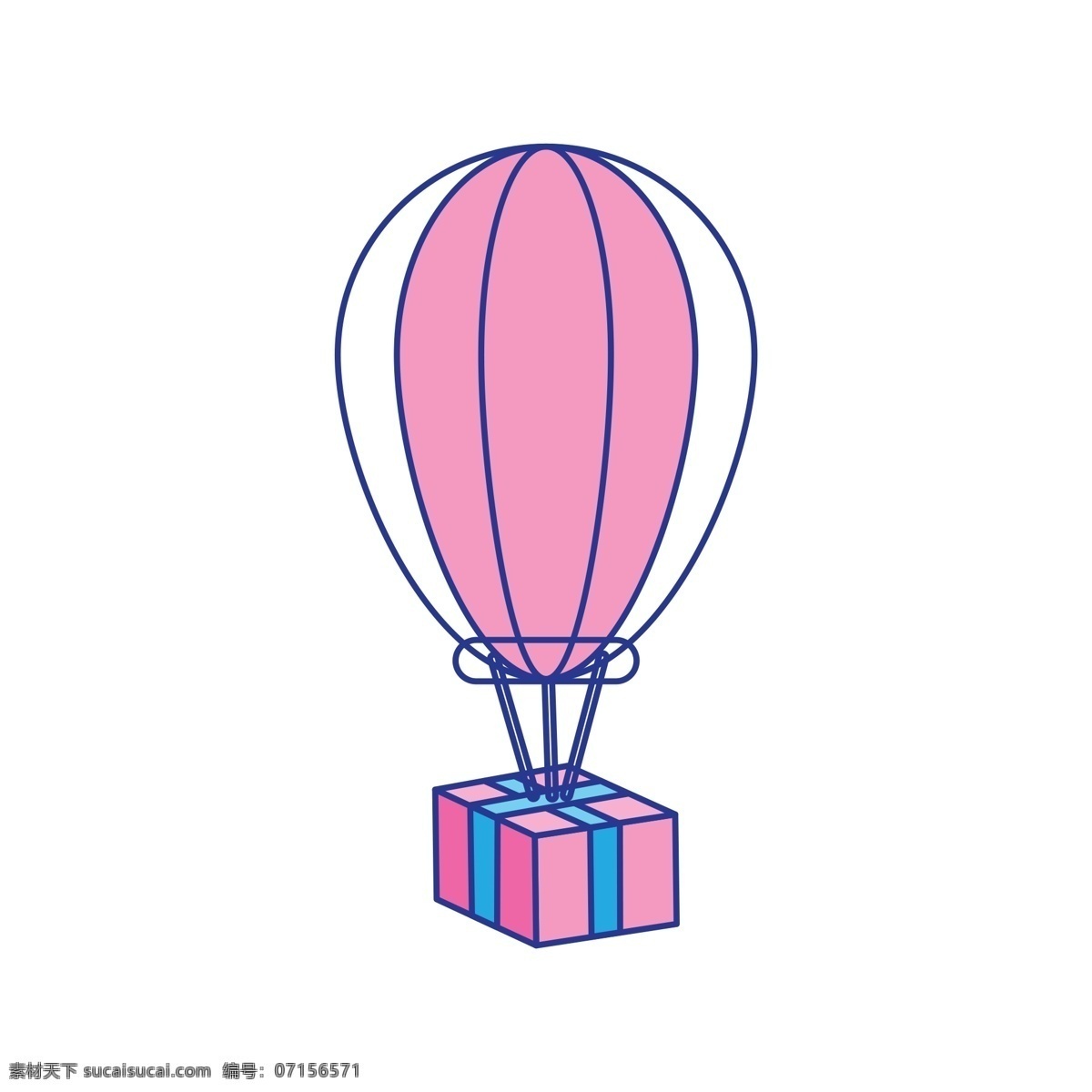 节日 喜庆 热气球 卡通 透明 插画元素 免扣素材 简约风 节日元素