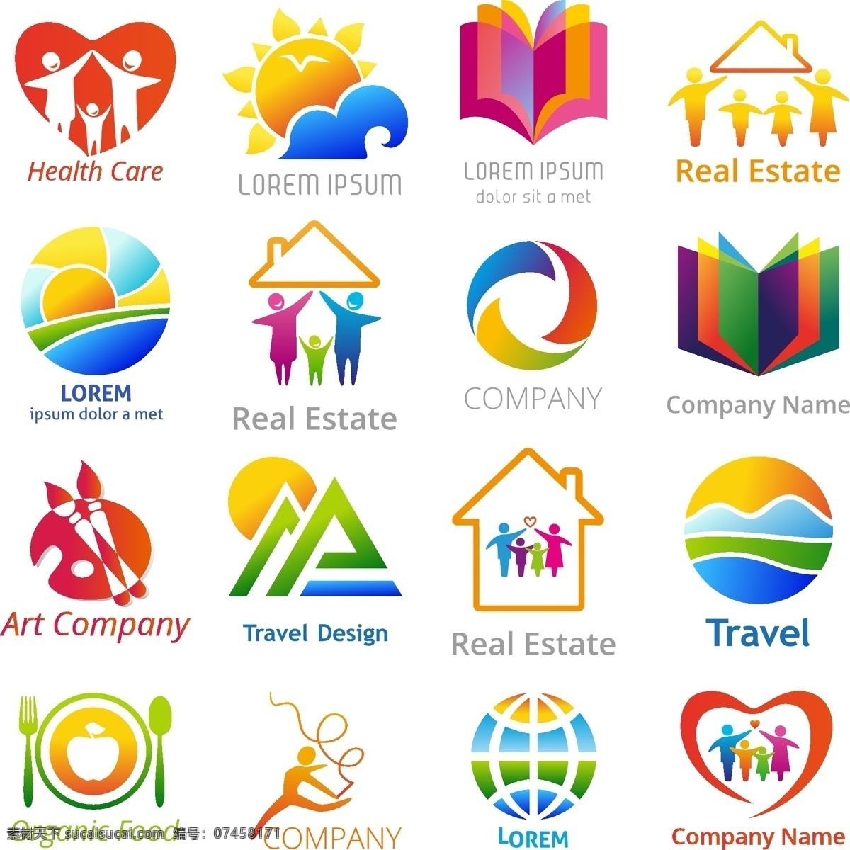 梦幻 彩色 logo 图形 炫彩 logo设计 标志设计 商标设计 公司logo 企业logo 其他模板 矢量素材 白色