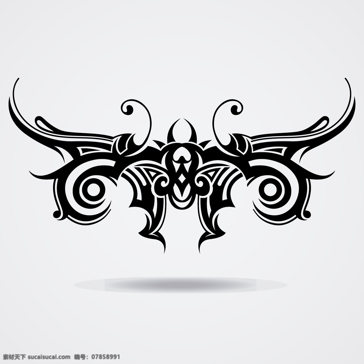 部落艺术纹身 抽象的 翅膀 向量 集合 抽象 边框 饰品 模板 艺术 纹身 黑色 最新矢量素材 白色
