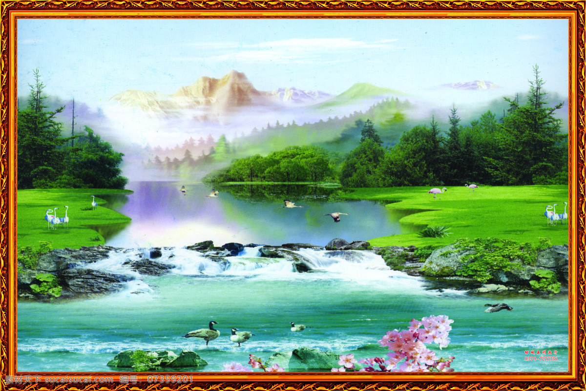 仙境 湖畔 自然 风景画 白鹭 湖 客厅中堂画 鸟 农村 客厅 中堂 画 森林 山 桃花 中堂画 湖畔风光 海燕 装饰 自然风景 家居装饰素材 山水风景画