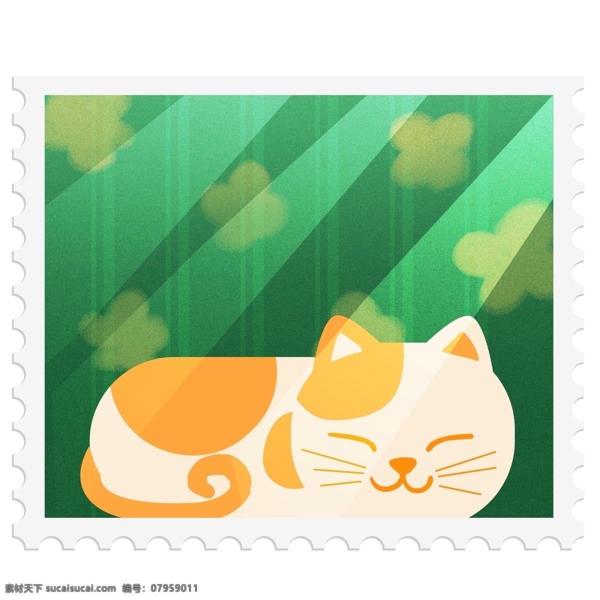 猫咪邮票装饰 装饰 邮票 猫咪