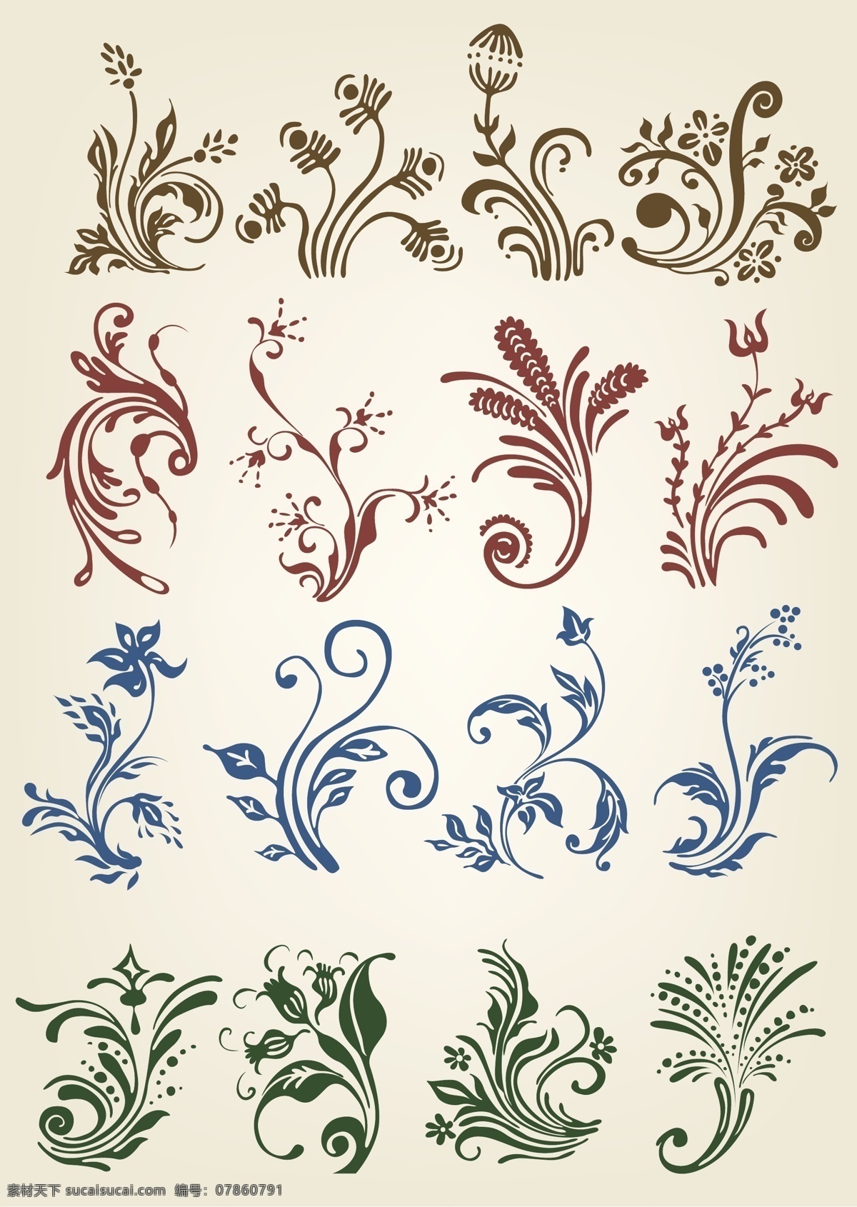 欧式 古典 华丽 花纹 矢量 个性 动感 潮流 装饰 藤蔓 植物 花纹花边 底纹边框