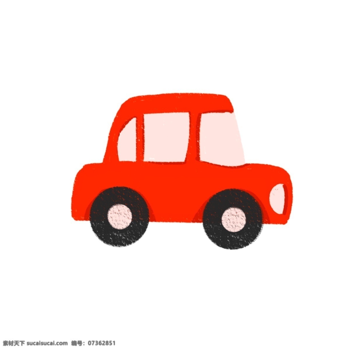 卡通 辆 红色 玩具 小车 手绘 车子 汽车 玩具小车 六一儿童节 插画