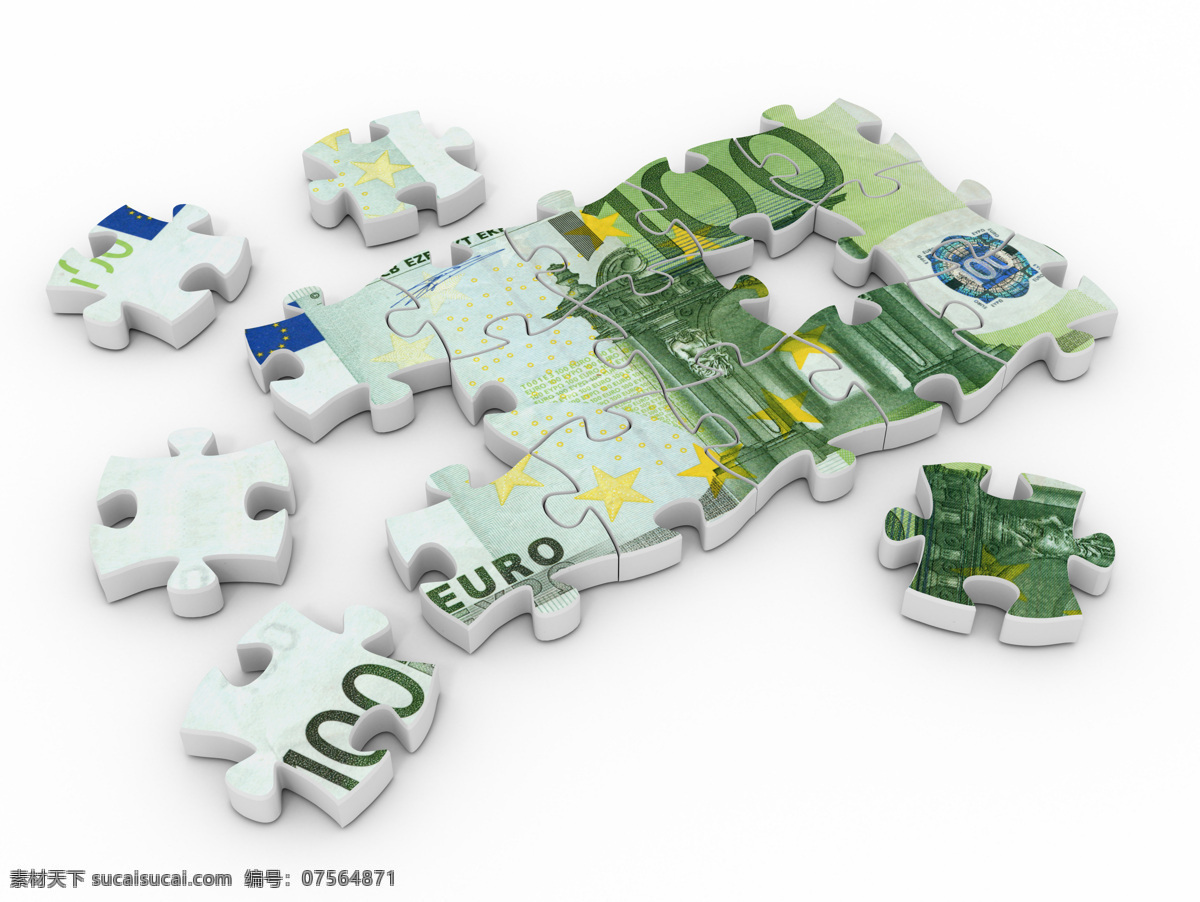 欧元 拼图 欧元拼图 玩具 金融 商业 智力拼图 高清图片 金融货币 商务金融