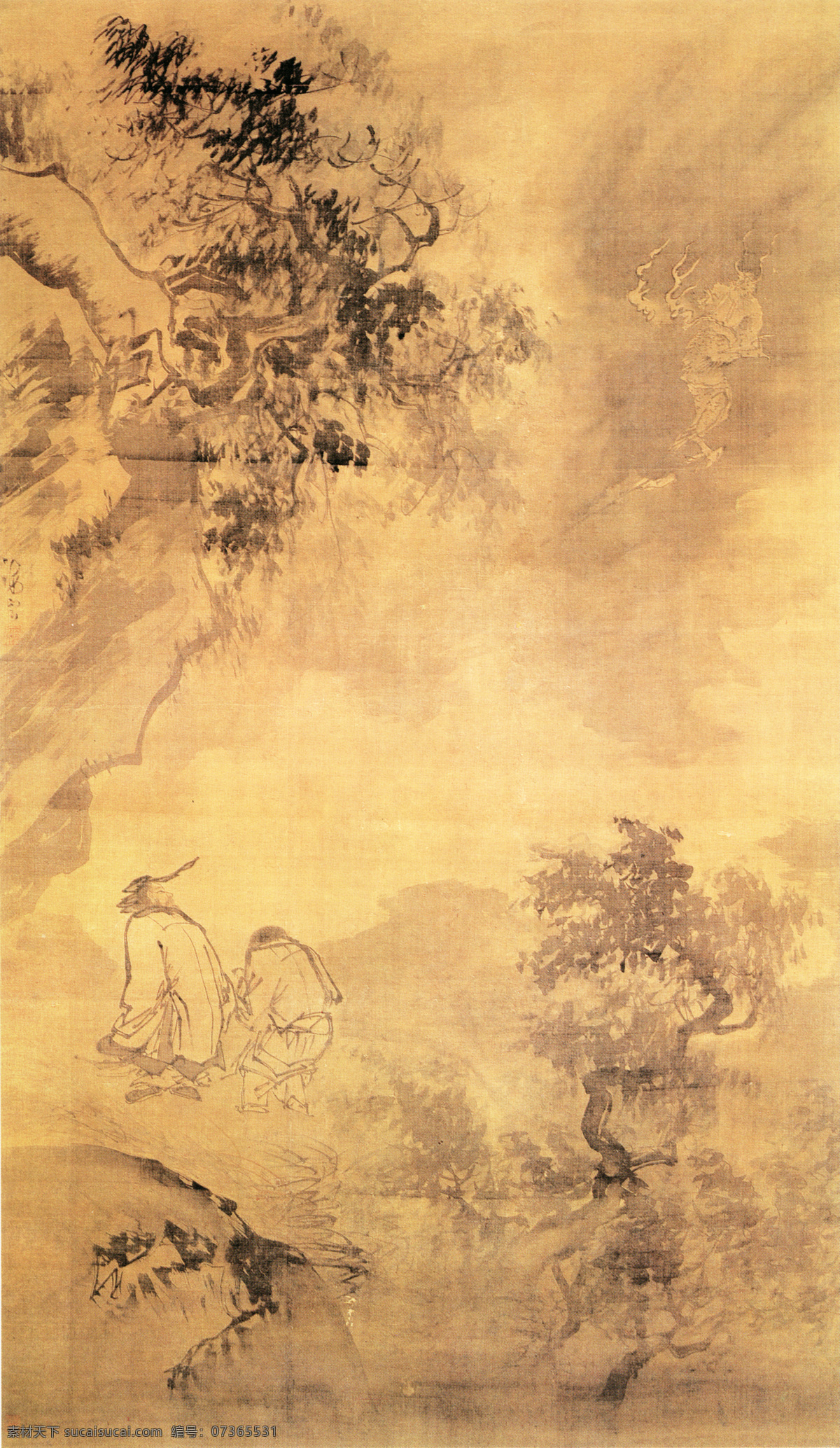 山水 名画 书画 蛟 图 古画 山水画 山水名画书画 书画真迹 中国水墨画 起蛟图 名家汪肇 文化艺术