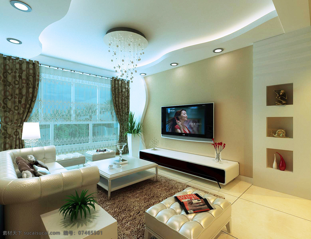 现代 客厅 电视 环境设计 简约 沙发 室内设计 现代客厅 家居装饰素材