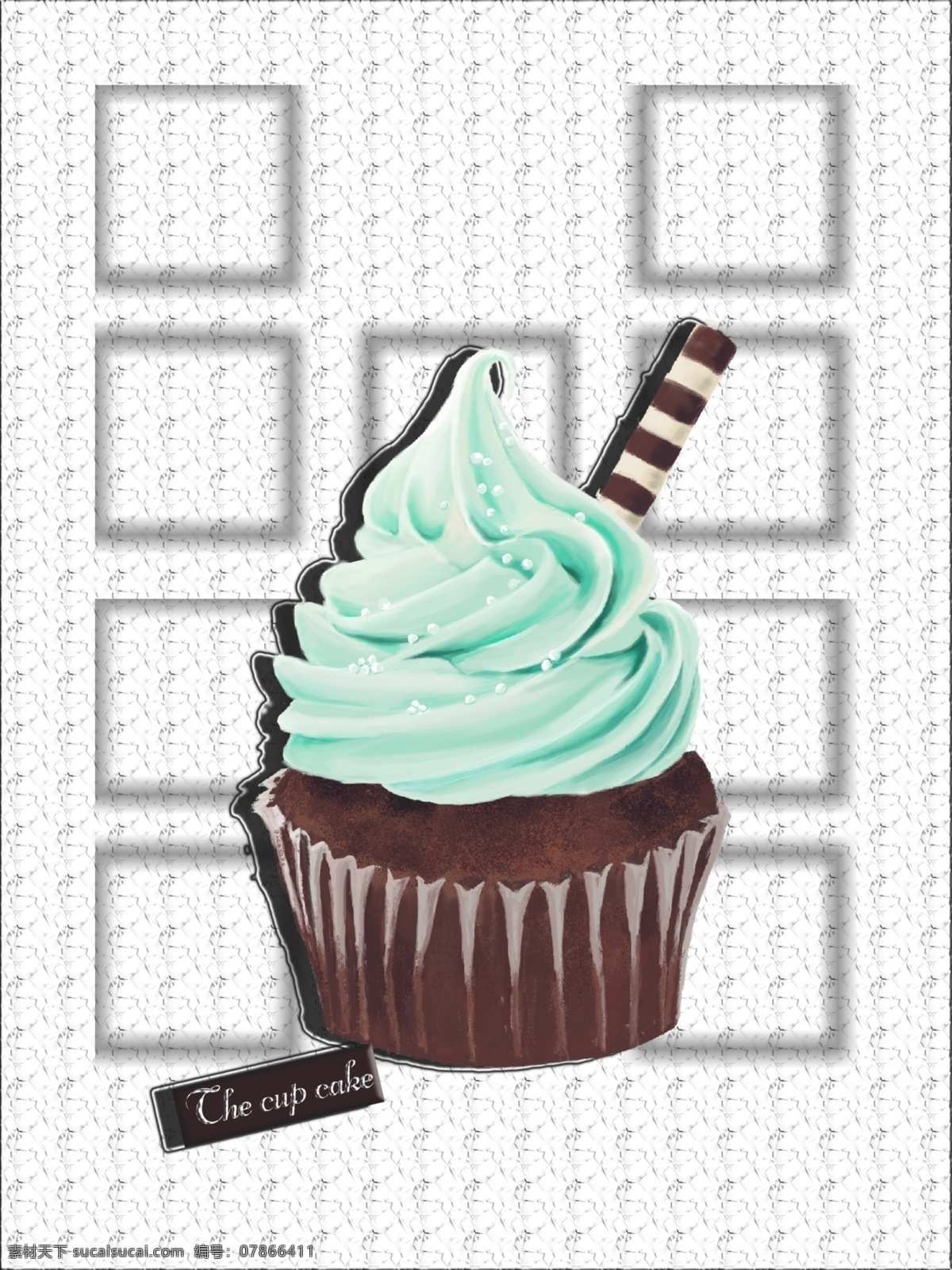 杯子蛋糕 手绘插画 甜品 蛋糕 装饰 the cup cake