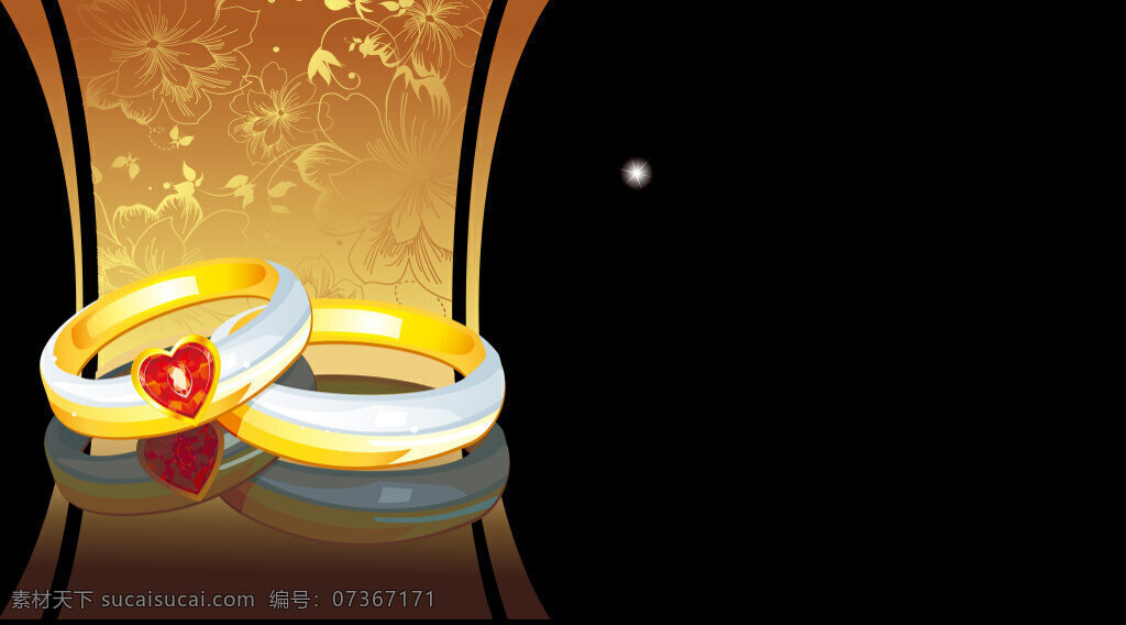 圆形 戒指 金色 花纹 背景 金色花纹
