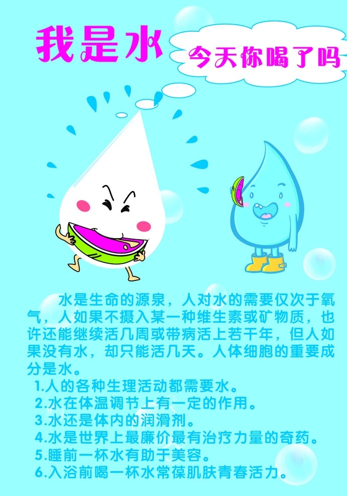 水 我是水 水知识 水漫画 水卡通 水栈板 水宣传 水创意