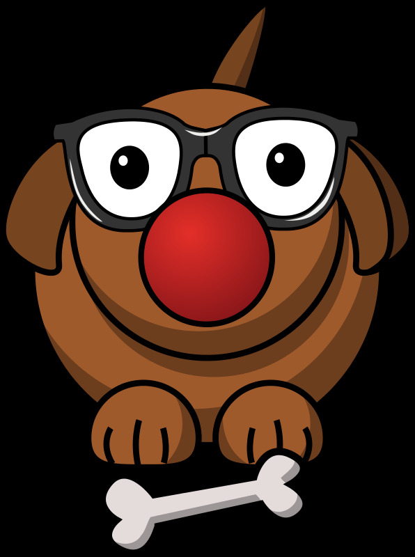 clowny 狗 鼻子 夹 卡通 漫画 小丑 小狗 艺术 有趣的 红色的 红鼻子 插画集