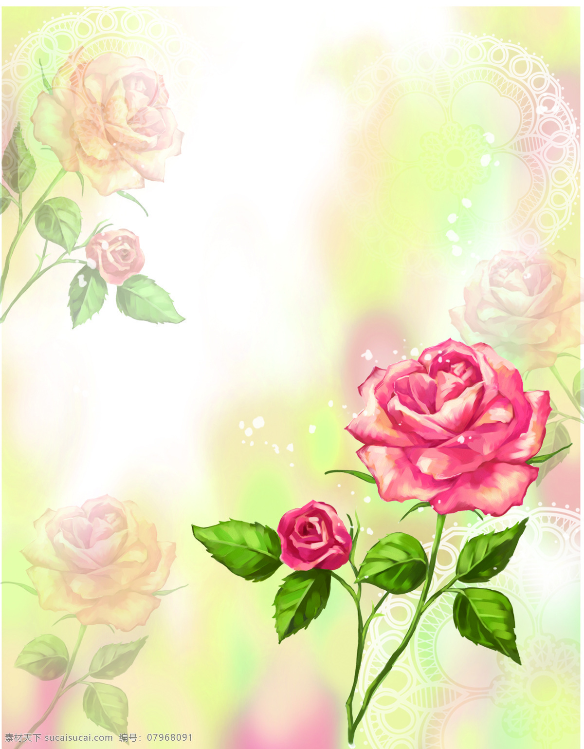 粉色 玫瑰 花朵 移门 装饰画 淡雅 移门大全